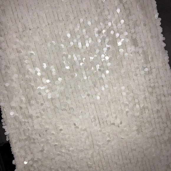 BNWT Kitchen Dining Table Runner White Sequin White Beaded Fringe - Picture 6 of 15